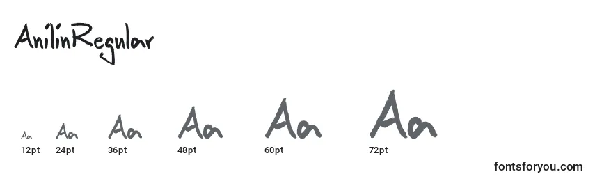 Размеры шрифта AnilinRegular