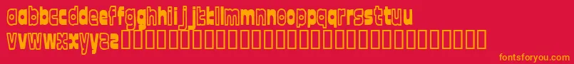 FontTwelve-Schriftart – Orangefarbene Schriften auf rotem Hintergrund