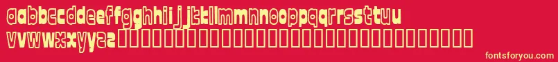 FontTwelve-Schriftart – Gelbe Schriften auf rotem Hintergrund