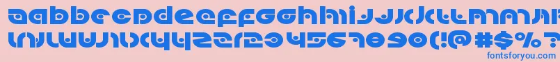 フォントKovacsspotexpand – ピンクの背景に青い文字