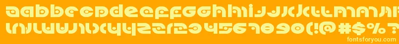 フォントKovacsspotexpand – オレンジの背景に黄色の文字