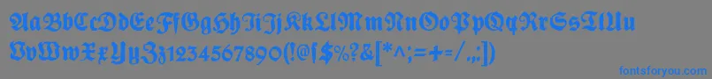 Plakatfraktur Font – Blue Fonts on Gray Background