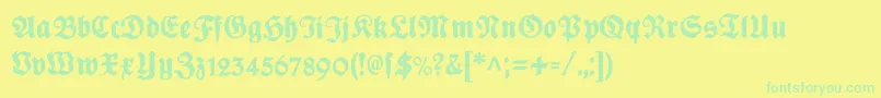 Plakatfraktur Font – Green Fonts on Yellow Background