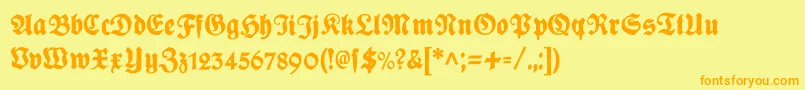 Plakatfraktur Font – Orange Fonts on Yellow Background