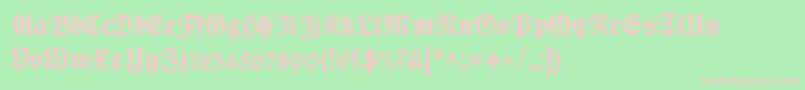 Plakatfraktur Font – Pink Fonts on Green Background