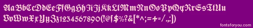 Plakatfraktur-Schriftart – Rosa Schriften auf violettem Hintergrund