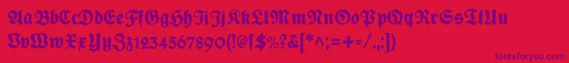 フォントPlakatfraktur – 赤い背景に紫のフォント