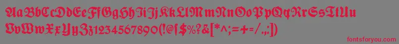 フォントPlakatfraktur – 赤い文字の灰色の背景