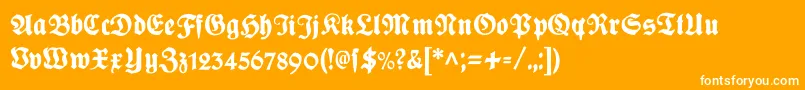 Plakatfraktur Font – White Fonts on Orange Background