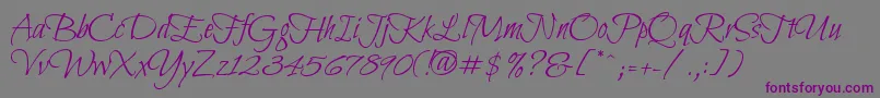 BilboSwashCaps Font – Purple Fonts on Gray Background