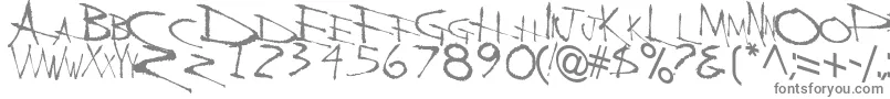 BackBoneRegularTtstd-fontti – harmaat kirjasimet valkoisella taustalla
