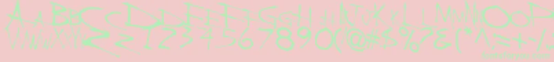 BackBoneRegularTtstd Font – Green Fonts on Pink Background