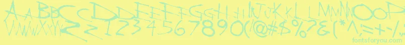 BackBoneRegularTtstd Font – Green Fonts on Yellow Background