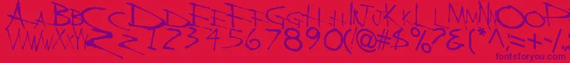 BackBoneRegularTtstd Font – Purple Fonts on Red Background