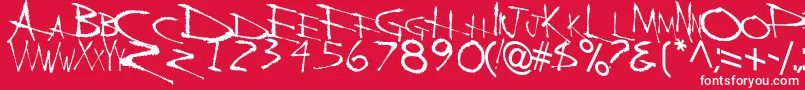 Weitere Informationen zur BackBoneRegularTtstd-Schriftart BackBoneRegularTtstd-Schriftart – Weiße Schriften auf rotem Hintergrund