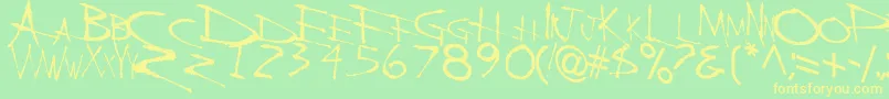 BackBoneRegularTtstd Font – Yellow Fonts on Green Background