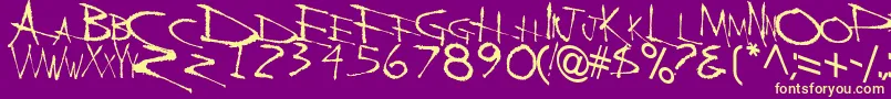BackBoneRegularTtstd Font – Yellow Fonts on Purple Background