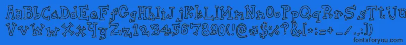 BiscuitTin Font – Black Fonts on Blue Background