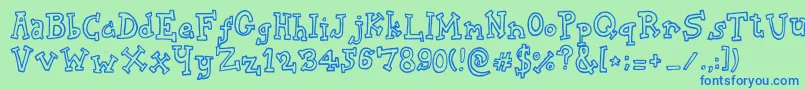 BiscuitTin Font – Blue Fonts on Green Background