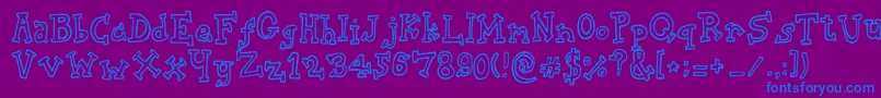 BiscuitTin Font – Blue Fonts on Purple Background