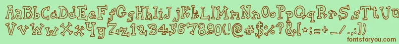 BiscuitTin Font – Brown Fonts on Green Background