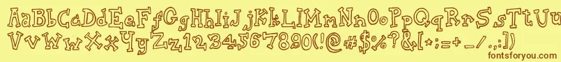 BiscuitTin Font – Brown Fonts on Yellow Background