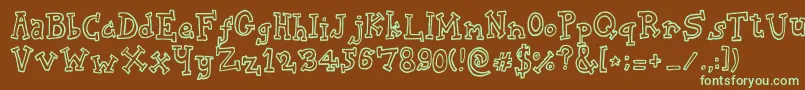 BiscuitTin Font – Green Fonts on Brown Background