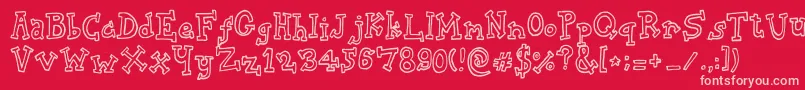 BiscuitTin Font – Pink Fonts on Red Background