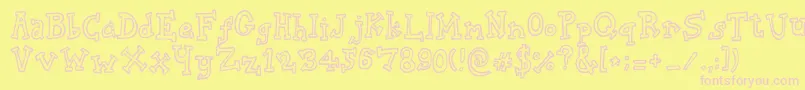 BiscuitTin Font – Pink Fonts on Yellow Background