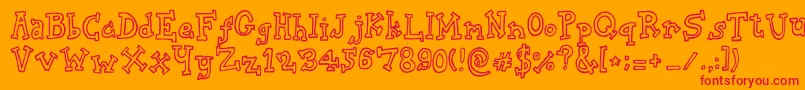 BiscuitTin Font – Red Fonts on Orange Background