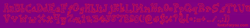 BiscuitTin Font – Red Fonts on Purple Background