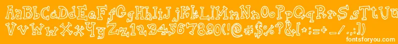 BiscuitTin Font – White Fonts on Orange Background