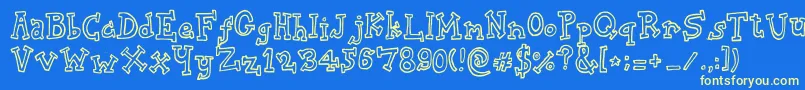 BiscuitTin Font – Yellow Fonts on Blue Background