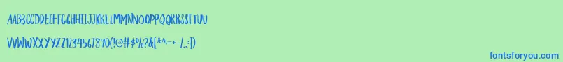 HouseplantDemo Font – Blue Fonts on Green Background