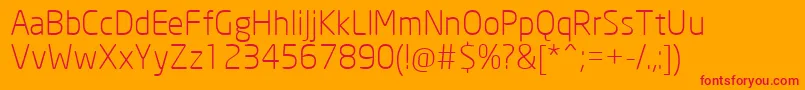 NeoSansCyrLight Font – Red Fonts on Orange Background