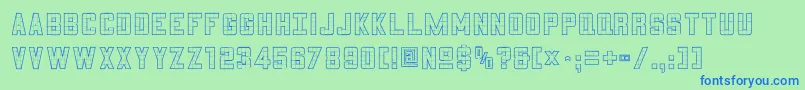 3x5outli Font – Blue Fonts on Green Background