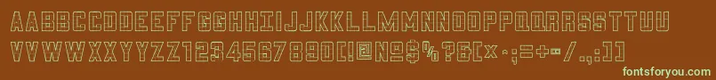 3x5outli Font – Green Fonts on Brown Background