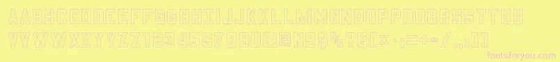 3x5outli Font – Pink Fonts on Yellow Background