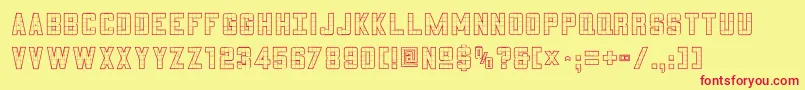 3x5outli Font – Red Fonts on Yellow Background