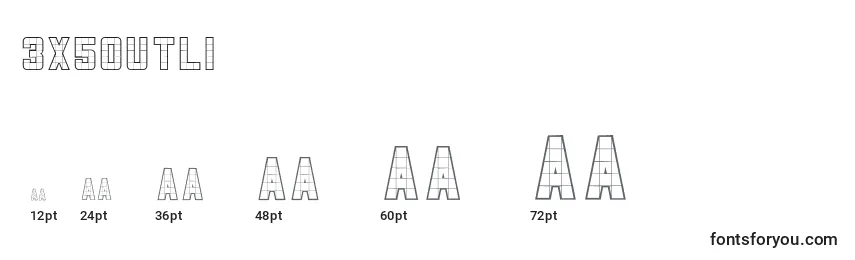 3x5outli (96070) Font Sizes