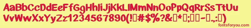 Cfriseofnations Font – Red Fonts on Yellow Background