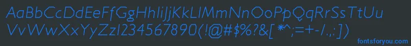 JillicanltItalic Font – Blue Fonts on Black Background