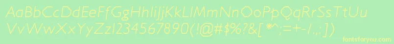 JillicanltItalic Font – Yellow Fonts on Green Background