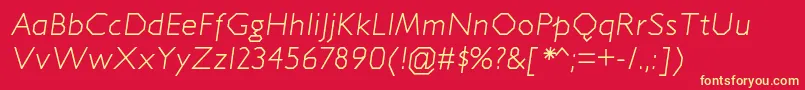 JillicanltItalic Font – Yellow Fonts on Red Background