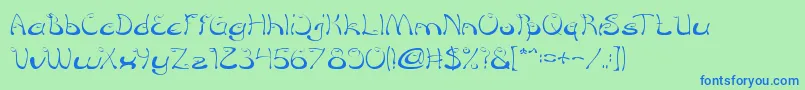 CroissantSandwichThin Font – Blue Fonts on Green Background