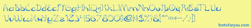 CroissantSandwichThin Font – Blue Fonts on Yellow Background