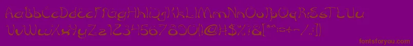 CroissantSandwichThin-Schriftart – Braune Schriften auf violettem Hintergrund