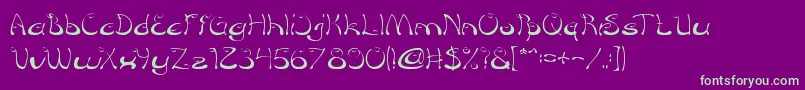 CroissantSandwichThin Font – Green Fonts on Purple Background