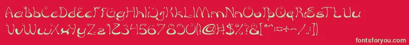 CroissantSandwichThin Font – Green Fonts on Red Background