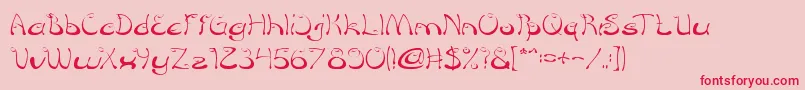 CroissantSandwichThin Font – Red Fonts on Pink Background